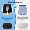 image:imageFT FENTENG Mens Swim Trunks with Compression Liner 9 Stretch Board Shorts 2 in 1 Quick Dry Swimwear Bathing SuitsBlack Flagd