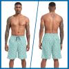 image:imageFT FENTENG Mens Swim Trunks with Compression Liner 9 Stretch Board Shorts 2 in 1 Quick Dry Swimwear Bathing SuitsFlamingoc