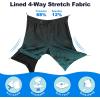 image:imageFT FENTENG Mens Swim Trunks with Compression Liner 9 Stretch Board Shorts 2 in 1 Quick Dry Swimwear Bathing SuitsGradient Green Leafc