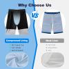 image:imageFT FENTENG Mens Swim Trunks with Compression Liner 9 Stretch Board Shorts 2 in 1 Quick Dry Swimwear Bathing SuitsGradient Lavender Leaf