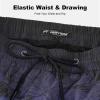 image:imageFT FENTENG Mens Swim Trunks with Compression Liner 9 Stretch Board Shorts 2 in 1 Quick Dry Swimwear Bathing SuitsGradient Lavender Leaf