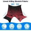 image:imageFT FENTENG Mens Swim Trunks with Compression Liner 9 Stretch Board Shorts 2 in 1 Quick Dry Swimwear Bathing SuitsGradient Maroon Leaf