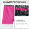 image:imageFT FENTENG Mens Swim Trunks with Compression Liner 9 Stretch Board Shorts 2 in 1 Quick Dry Swimwear Bathing SuitsPurple Tropical Leaves