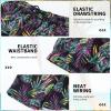 image:imageFT FENTENG Mens Swim Trunks with Compression Liner 9 Stretch Board Shorts 2 in 1 Quick Dry Swimwear Bathing SuitsPurple Tropical Leaves