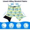 image:imageFT FENTENG Mens Swim Trunks with Compression Liner 9 Stretch Board Shorts 2 in 1 Quick Dry Swimwear Bathing SuitsWatercolor Palm Tree