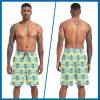 image:imageFT FENTENG Mens Swim Trunks with Compression Liner 9 Stretch Board Shorts 2 in 1 Quick Dry Swimwear Bathing SuitsWatercolor Palm Tree