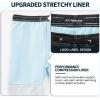 image:imageMens Swim Trunks with Compression Liner 9 Builtin Board Shorts 2 in 1 Quick Dry Bathing Suits with Zipper PocketsBlue Gradient Leaves