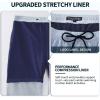 image:imageMens Swim Trunks with Compression Liner 9 Builtin Board Shorts 2 in 1 Quick Dry Bathing Suits with Zipper PocketsGrey Gradient Camo