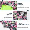 image:imageMens Swim Trunks with Compression Liner 9 Builtin Board Shorts 2 in 1 Quick Dry Bathing Suits with Zipper PocketsTropical Flowers