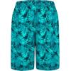image:imageMens Swim Trunks with Compression Liner 9 Builtin Board Shorts 2 in 1 Quick Dry Bathing Suits with Zipper PocketsTurquoise Tropical Leaves
