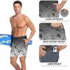 image:imageMens Swim Trunks with Compresssion Liner 7 Swimwear Board Shorts 2in1 Bathing Suits with Zipper PocketsBlack Gradient Leaves
