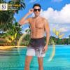 image:imageMens Swim Trunks with Compresssion Liner 7 Swimwear Board Shorts 2in1 Bathing Suits with Zipper PocketsBlack Gradient Palm Leaf