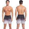 image:imageMens Swim Trunks with Compresssion Liner 7 Swimwear Board Shorts 2in1 Bathing Suits with Zipper PocketsBlack Gradient Palm Leaf