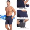 image:imageMens Swim Trunks with Compresssion Liner 7 Swimwear Board Shorts 2in1 Bathing Suits with Zipper PocketsNavy