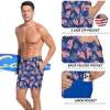 image:imageMens Swim Trunks with Compresssion Liner 7 Swimwear Board Shorts 2in1 Bathing Suits with Zipper PocketsNavy American Flag