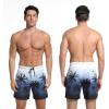 image:imageMens Swim Trunks with Compresssion Liner 7 Swimwear Board Shorts 2in1 Bathing Suits with Zipper PocketsNavy Gradient Palm Leaf
