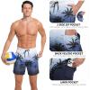 image:imageMens Swim Trunks with Compresssion Liner 7 Swimwear Board Shorts 2in1 Bathing Suits with Zipper PocketsNavy Gradient Palm Leaf