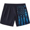 image:imageFT FENTENG Mens Swim Trunks with Compression Liner 5 Stretch Board Shorts Quick Dry Zipper Pockets 2 in 1 Mens Bathing SuitsLake Blue Flag