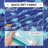 image:imageFT FENTENG Mens Swim Trunks with Compression Liner 5 Stretch Board Shorts Quick Dry Zipper Pockets 2 in 1 Mens Bathing SuitsLake Blue Palm Tree