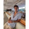 image:imageLzzidou Mens Casual Striped Shirt Summer Short Sleeve Button Up Shirts with a Chest PocketBlue