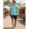 image:imageMens Bowling Shirts 1950s Hawaiian Vintage Button Down Short Sleeve Shirts Summer Casual Holiday Beach ShirtsAllover Print Hawaii Ocean Blue Island