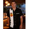 image:imageMens Bowling Shirts 1950s Hawaiian Vintage Button Down Short Sleeve Shirts Summer Casual Holiday Beach ShirtsBlack Sunset Palm Tree