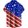 image:imageMens Bowling Shirts 1950s Hawaiian Vintage Button Down Short Sleeve Shirts Summer Casual Holiday Beach ShirtsBlue Red American Flag
