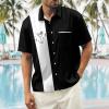image:imageMens Bowling Shirts 1950s Hawaiian Vintage Button Down Short Sleeve Shirts Summer Casual Holiday Beach ShirtsCocktail Martini Black