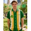 image:imageMens Bowling Shirts 1950s Hawaiian Vintage Button Down Short Sleeve Shirts Summer Casual Holiday Beach ShirtsSt Patrick Green Gold Line Shamrock