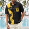 image:imageMens Bowling Shirts 1950s Hawaiian Vintage Button Down Short Sleeve Shirts Summer Casual Holiday Beach ShirtsTwo Tone Yellow Black Cat