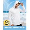image:imageMens UPF 50 Long Sleeve Tee Shirts UV Sun Protection Quick Dry Tee Shirt Swim Athletic Running WorkoutZ1 Hoodie White