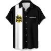 image:imageMens Bowling Shirts 1950s Hawaiian Vintage Button Down Short Sleeve Shirts Summer Casual Holiday Beach ShirtsBlack Sunset Surfers