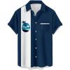 Blue Navy Twilight Palm Tree
