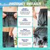 image:imageMens Swim Trunks Quick Dry Board Shorts with Mesh Lining Breathable Fit Print Beach Shorts Swimwear Bathing SuitsBlack White Palm