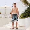 image:imageMens Swim Trunks Quick Dry Board Shorts with Mesh Lining Breathable Fit Print Beach Shorts Swimwear Bathing SuitsBlack White Palm