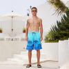 image:imageMens Swim Trunks Quick Dry Board Shorts with Mesh Lining Breathable Fit Print Beach Shorts Swimwear Bathing SuitsSky Blue Palm