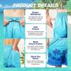 image:imageMens Swim Trunks Quick Dry Board Shorts with Mesh Lining Breathable Fit Print Beach Shorts Swimwear Bathing SuitsSky Blue Palm