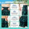 image:imageMens Swim Trunks Quick Dry Board Shorts with Mesh Lining Breathable Fit Print Beach Shorts Swimwear Bathing SuitsTurquoise Leaves