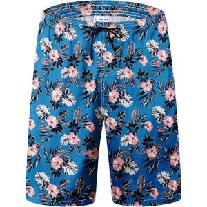 image:imageMens Swim Trunks Quick Dry Board Shorts with Mesh Lining Breathable Fit Print Beach Shorts Swimwear Bathing SuitsLeaves Floral