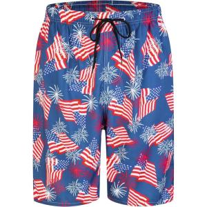 image:imageMens Swim Trunks Quick Dry Board Shorts with Mesh Lining Breathable Fit Print Beach Shorts Swimwear Bathing SuitsNavy American Flag