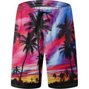 image:imageMens Swim Trunks Quick Dry Board Shorts with Mesh Lining Breathable Fit Print Beach Shorts Swimwear Bathing SuitsPalm Tree16