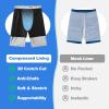 image:imageFT FENTENG Mens Swim Trunks with Compression Liner 9 Board Shorts 2 in 1 Quick Dry Beach Swimwear Bathing Suits for MenChestc