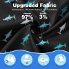 image:imageFT FENTENG Mens Swim Trunks with Compression Liner 9 Board Shorts 2 in 1 Quick Dry Beach Swimwear Bathing Suits for MenGrey Blue Sharkc