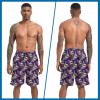 image:imageFT FENTENG Mens Swim Trunks with Compression Liner 9 Board Shorts 2 in 1 Quick Dry Beach Swimwear Bathing Suits for MenPurple Skullc