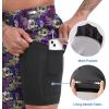 image:imageFT FENTENG Mens Swim Trunks with Compression Liner 9 Board Shorts 2 in 1 Quick Dry Beach Swimwear Bathing Suits for MenPurple Skullc