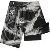 image:imageFT FENTENG Mens Swim Trunks with Compression Liner 9 Board Shorts 2 in 1 Quick Dry Beach Swimwear Bathing Suits for MenSkullc