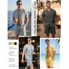 image:imageLzzidou Mens 2 Piece Outfit Short Set Striped Button Down Shirt and Drawstring Shorts Casual Summer Beach Matching SuitCoastal Slate Stripe