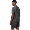 image:imageLzzidou Mens 2 Piece Outfit Short Set Striped Button Down Shirt and Drawstring Shorts Casual Summer Beach Matching SuitMidnight Black Stripe