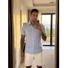 image:imageLzzidou Mens Short Sleeve Button Down Shirts Business Casual Wrinkle Free Dress ShirtBlue