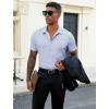 image:imageLzzidou Mens Short Sleeve Button Down Shirts Business Casual Wrinkle Free Dress ShirtBlue